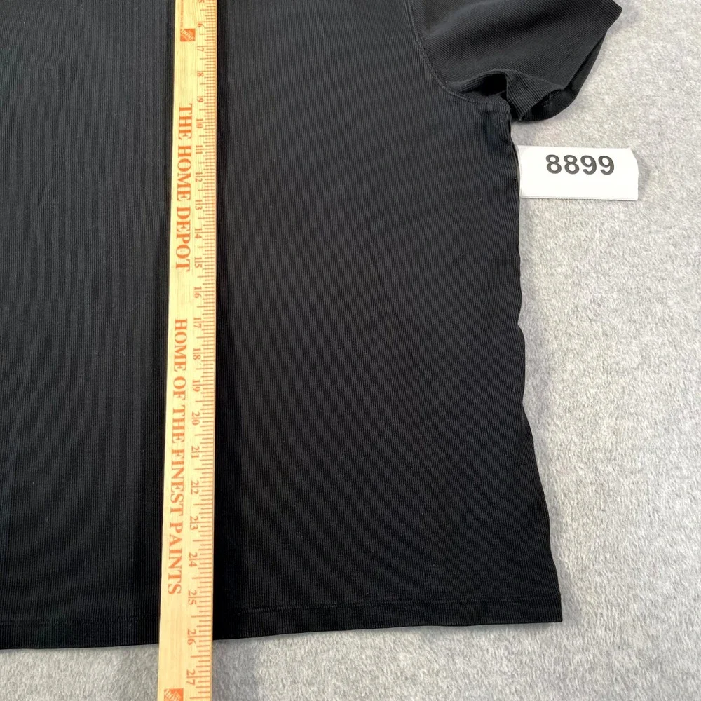 Banana Republic T Shirt Mens XL Black Cotton Stretch Crew Neck Ribbed Casual